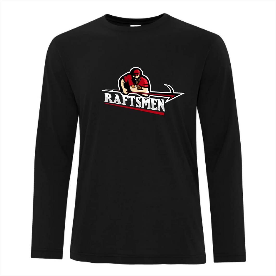 Men's Long Sleeve Black T-Shirt - Raftsmen Football