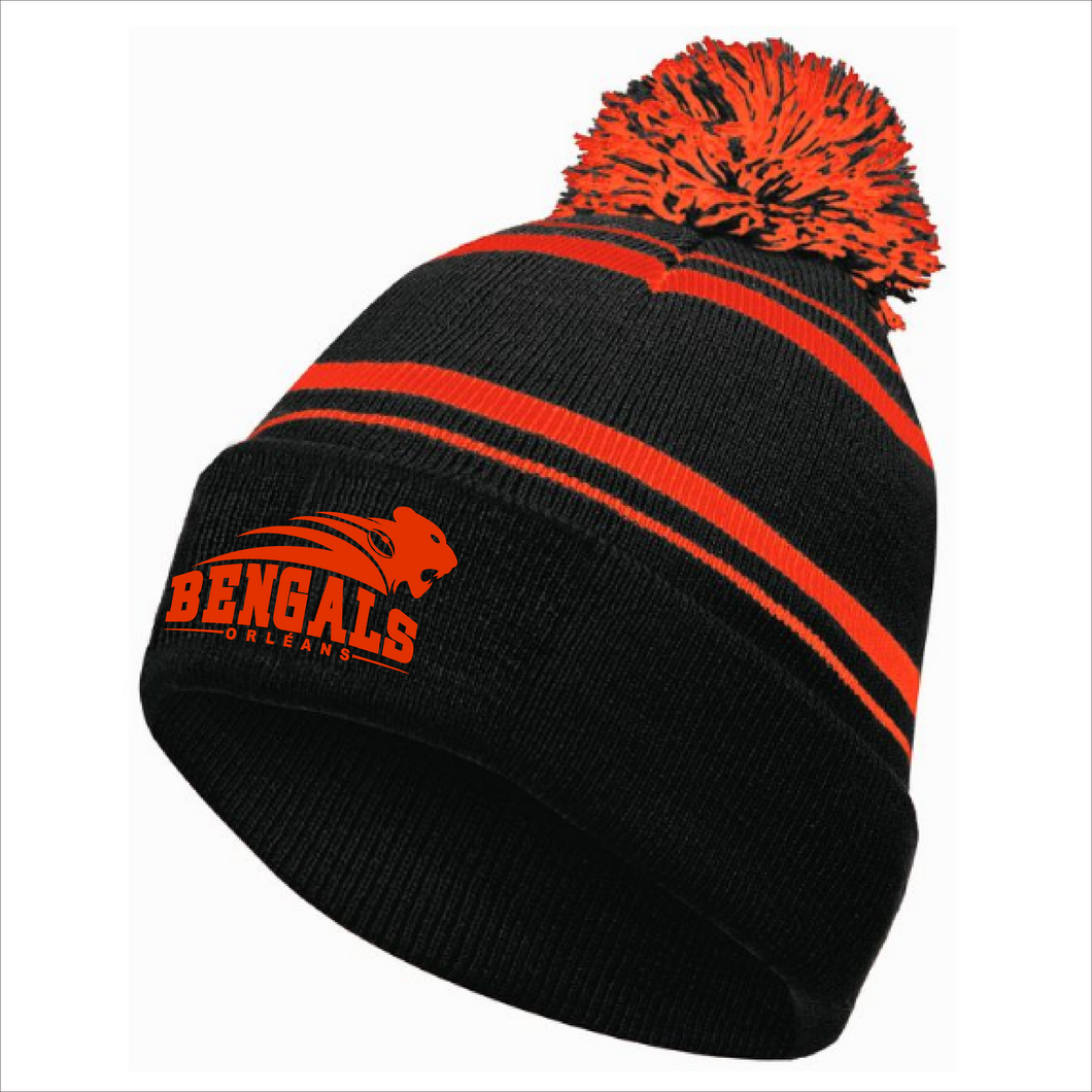 Black and Orange Pom Pom Toque - Bengals Football