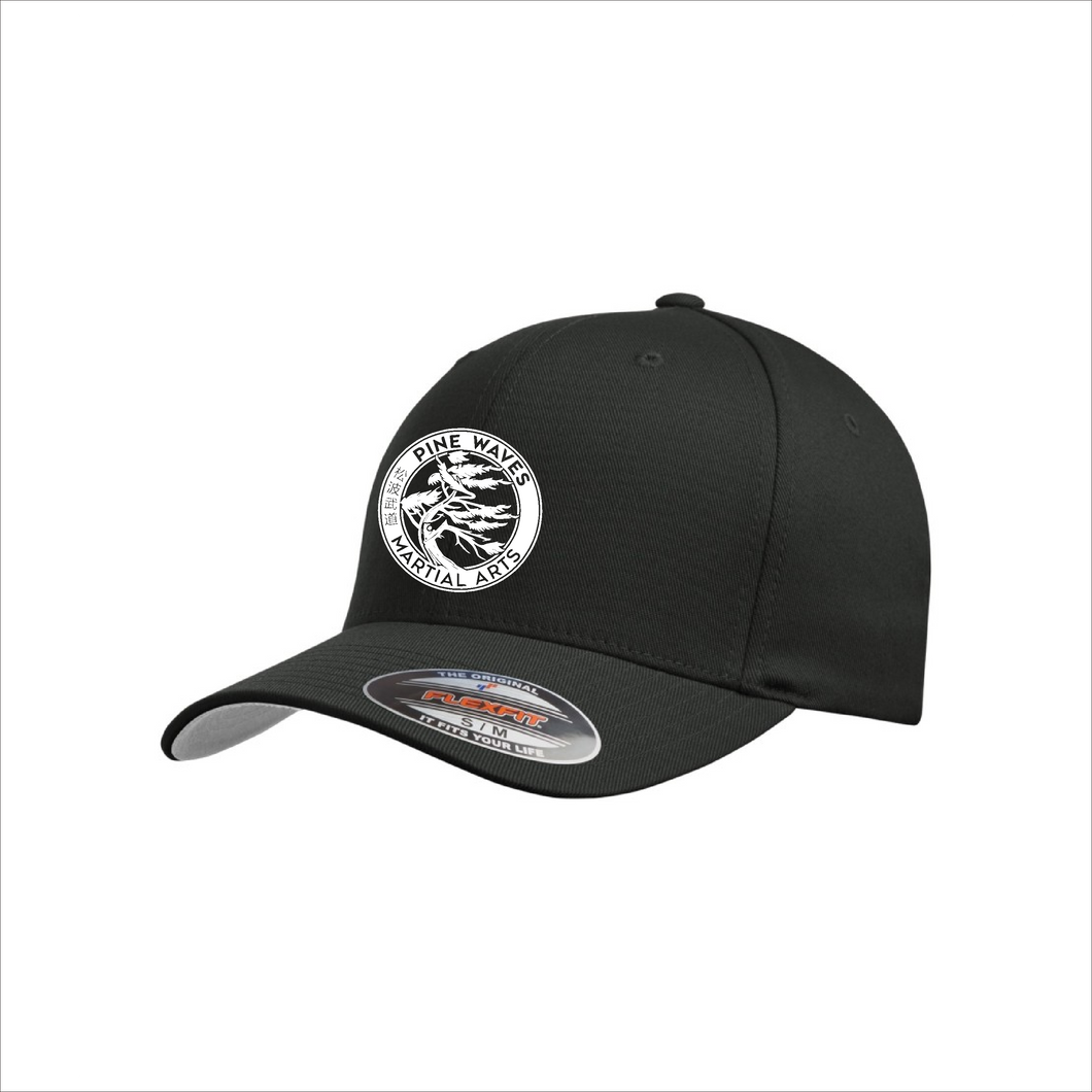 Black Fitted Baseball Hat - Pine Waves Martial Arts