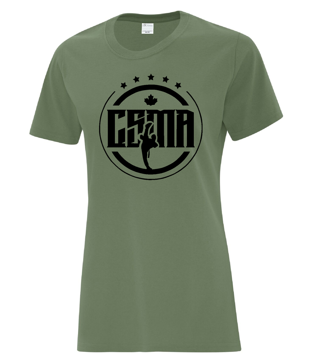 Women's Army Green T-Shirt - CSMA logo   *LIMITED EDITION*